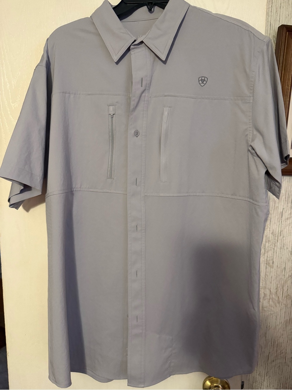 Ariat Light Gray Short-Sleeve Button-Down Shirt